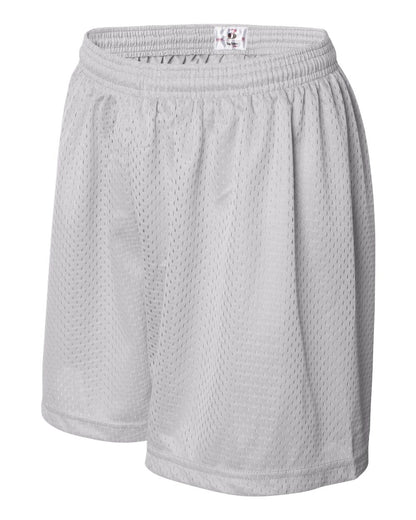 Badger Women's Pro Mesh 5" Shorts with Solid Liner 7216 #color_White