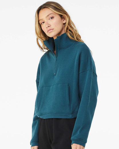 BELLA + CANVAS Women’s Sponge Fleece Half Zip Pullover 3953 #colormdl_Atlantic