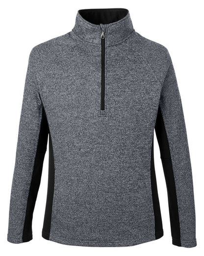 Spyder Men's Constant Half-Zip Pullover Sweater S16561 #color_Black Heather/ Black