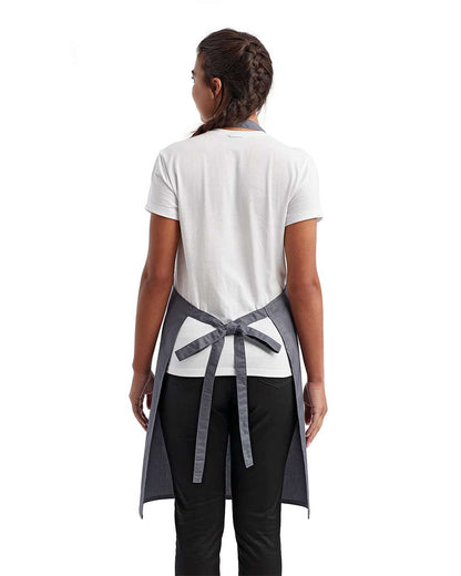 Artisan Collection by Reprime Recycled Pocket Bib Apron RP154 #colormdl_Steel