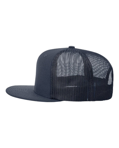 Richardson Wool Blend Flat Bill Trucker Cap 511 #color_Navy/ Navy