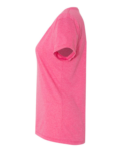 Hanes Women's Perfect-T Triblend V-Neck T-Shirt 42VT #color_Jazzberry Pink Triblend