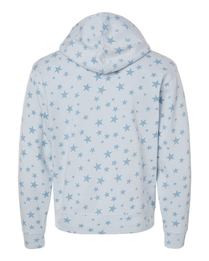 J. America Men's Triblend Fleece Hooded Sweatshirt 8871 #color_Chambray Stars Triblend