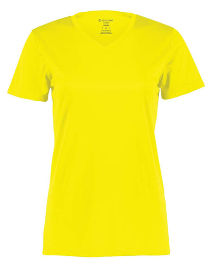 Holloway Women's Momentum V-Neck T-Shirt 222820 #color_Electric Yellow