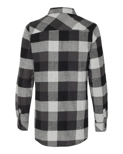 Burnside Women's Yarn-Dyed Long Sleeve Flannel Shirt 5210 #color_Black/ Grey