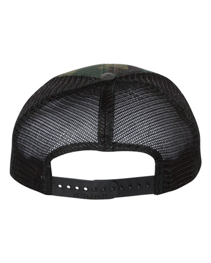Richardson Garment Washed Printed Trucker Cap 111P #color_Green Camo/ Black