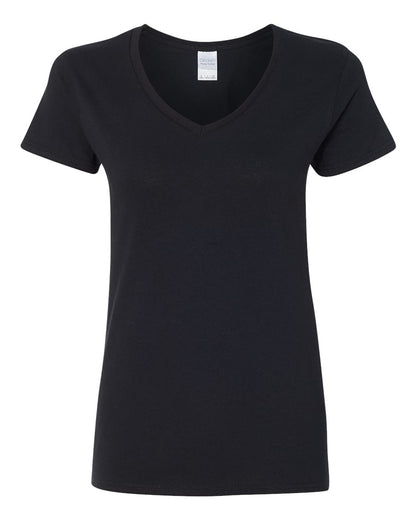 Gildan Women's Heavy Cotton™ V-Neck T-Shirt 5V00L #color_Black