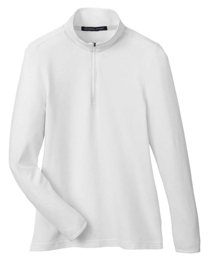 Devon & Jones Women's New Classics® Performance Quarter-Zip Pullover DG400W #color_White