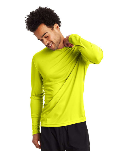 Hanes Unisex Cool DRI® Long Sleeve Performance T-Shirt 482L #color_Safety Green