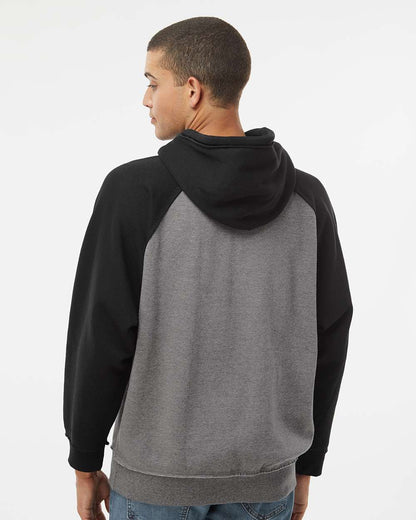 J. America Men's Vintage Heather Hooded Sweatshirt 8885 #colormdl_Smoke Heather/ Black