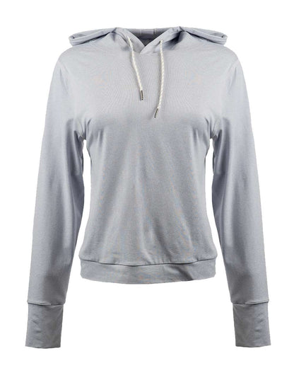 Burnside Women's Dawn to Dusk Hooded Sweatshirt 5667 #color_Heather Light Grey