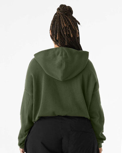 BELLA + CANVAS FWD Fashion Women's Sponge Fleece Cinched Bottom Hoodie 7506 #colormdl_Military Green