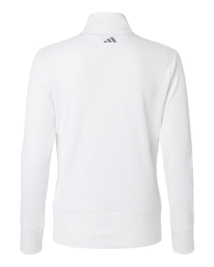 Adidas Women's Ultimate365 Textured Full-Zip Jacket A1007 #color_White