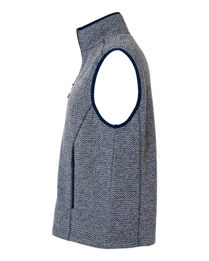 North End Men's Jasper Jacquard Fleece Vest NE731 #color_Classic Navy/ White