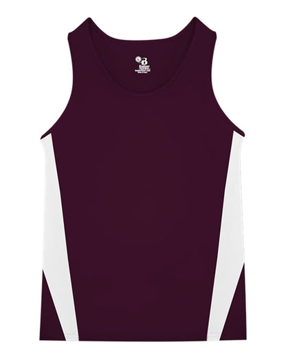 Alleson Athletic Men's Stride Singlet 8667 #color_Maroon/ White