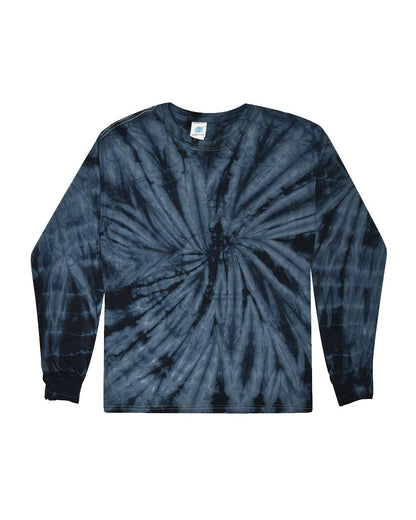 Colortone Youth Tie-Dyed Long Sleeve T-Shirt 2000Y #color_Spider Navy