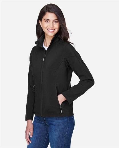 CORE365 Women's Cruise Two-Layer Fleece Bonded Soft Shell Jacket 78184 #colormdl_Black
