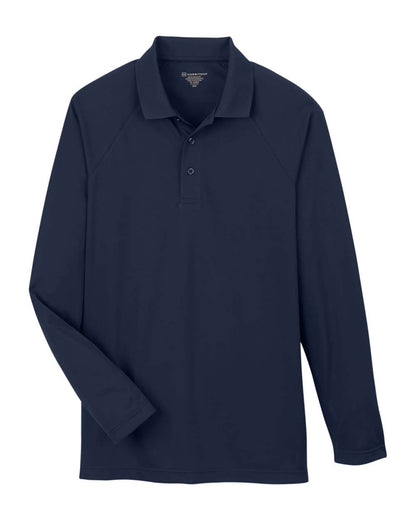 Harriton Men's Charge Snag and Soil Protect Long Sleeve Polo M208L #color_Dark Navy