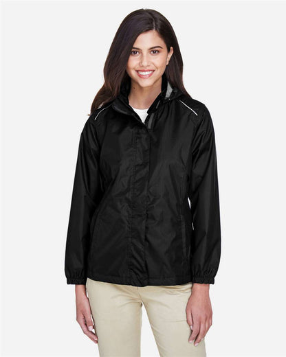 CORE365 Women's Climate Seam-Sealed Lightweight Variegated Ripstop Jacket 78185 #colormdl_Black