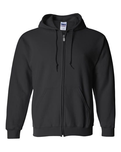 Gildan Unisex Heavy Blend™ Full-Zip Hooded Sweatshirt 18600 #color_Black
