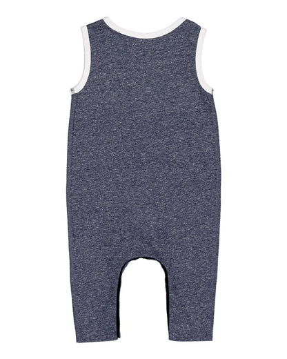 Rabbit Skins Infant Harborside Mélange Tank Romper 4492 #color_Navy Melange