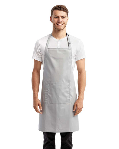 Artisan Collection by Reprime Recycled Pocket Bib Apron RP154 #colormdl_Silver