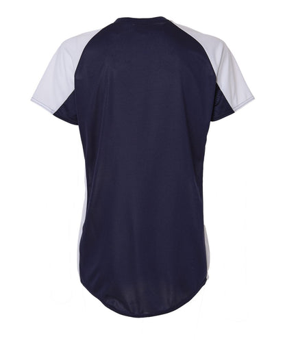 Augusta Sportswear Women's Cutter Jersey 1522 #color_Navy/ White