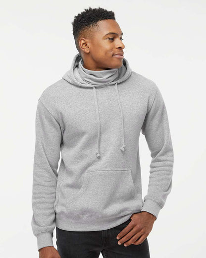 J. America Men's Gaiter Fleece Hooded Sweatshirt 8879 #colormdl_Grey Heather