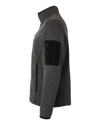 North End Men's Jasper Full-Zip Fleece Jacket NE730 #color_Black/ Grey
