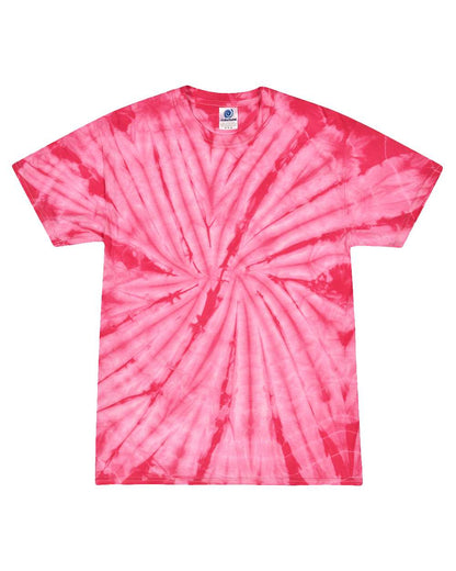 Colortone Youth Multi-Color Tie-Dyed T-Shirt 1000Y #color_Spider Pink
