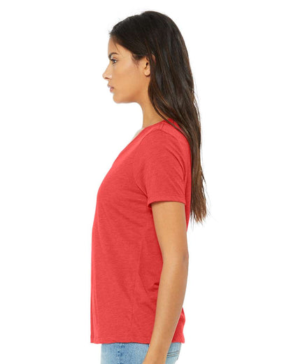 BELLA + CANVAS Women's Relaxed Triblend Short Sleeve V-Neck Tee 6415 #colormdl_Red Triblend