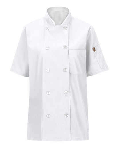 Chef Designs Women's Mimix™ Short Sleeve Chef Coat with OilBlok 045X #color_White