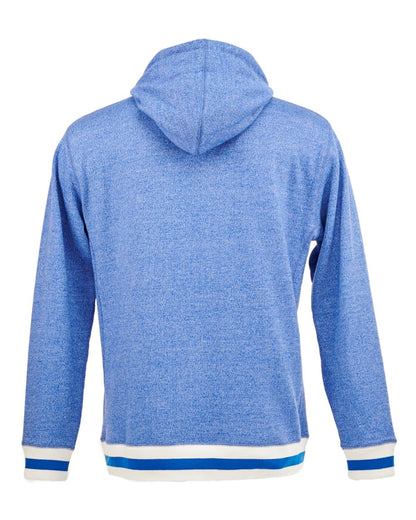 J. America Unisex Peppered Fleece Lapover Hooded Sweatshirt 8701 #color_Royal Pepper