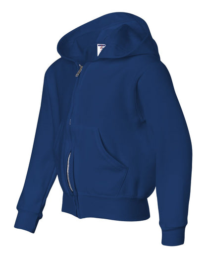 JERZEES Youth NuBlend® Full-Zip Hooded Sweatshirt 993BR #color_Royal