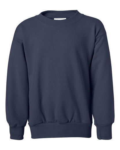Hanes Youth EcoSmart® Crewneck Sweatshirt P360 #color_Navy