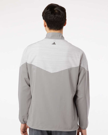 Adidas Heather Chevron Quarter-Zip Windshirt A546 #colormdl_Grey Three/ Grey Three Heather