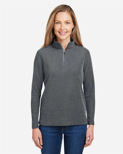 CORE365 Women's Fusion ChromaSoft™ Pique Quarter-Zip Pullover CE405W #colormdl_Carbon Heather