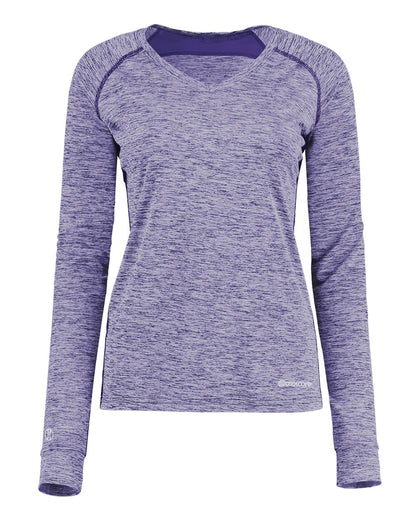 Holloway Women's Electrify CoolCore® Long Sleeve V-Neck T-Shirt 222770 #color_Purple Heather