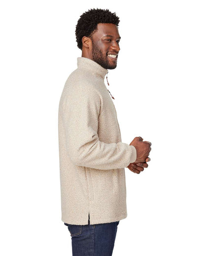 North End Men's Aura Sweater Fleece Quarter-Zip Pullover NE713 #colormdl_Oatmeal Heather/ Teak