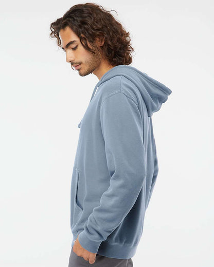 Independent Trading Co. Unisex Midweight Pigment-Dyed Hooded Sweatshirt PRM4500 #colormdl_Pigment Slate Blue