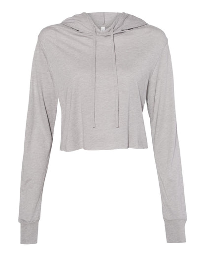 BELLA + CANVAS Women’s Triblend Crop Long Sleeve Hoodie 8512 #color_Athletic Grey Triblend