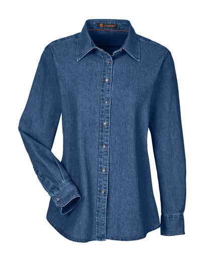 Harriton Women's Denim Shirt M550W #color_Dark Denim