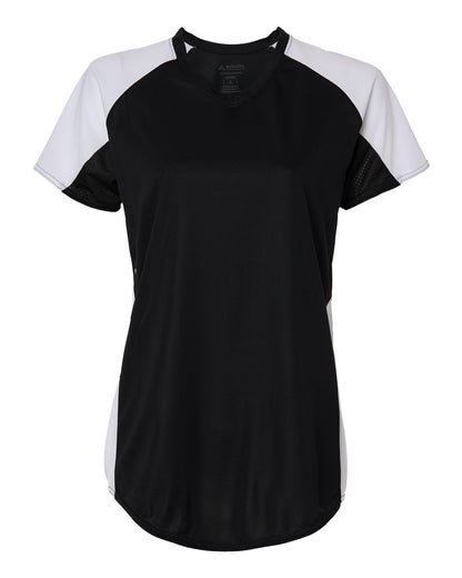 Augusta Sportswear Women's Cutter Jersey 1522 #color_Black/ White