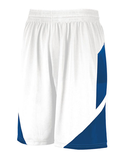 Augusta Sportswear Step-Back Basketball Shorts 1733 #color_White/ Royal