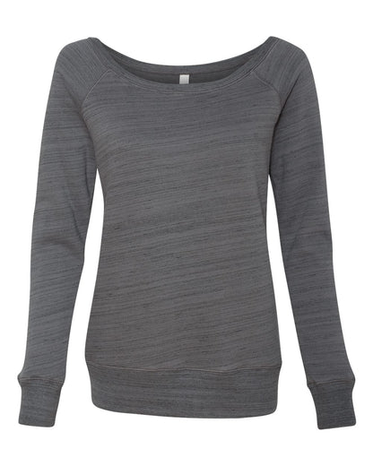 BELLA + CANVAS Women’s Sponge Fleece Wide Neck Sweatshirt 7501 #color_Dark Grey Marble