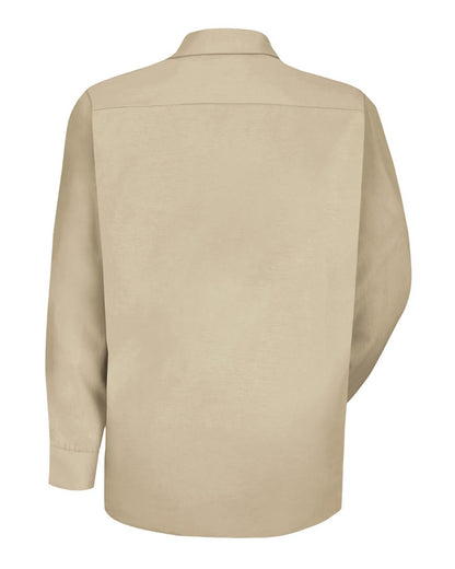 Red Kap Men's Specialized Pocketless Long Sleeve Work Shirt SP16 #color_Light Tan