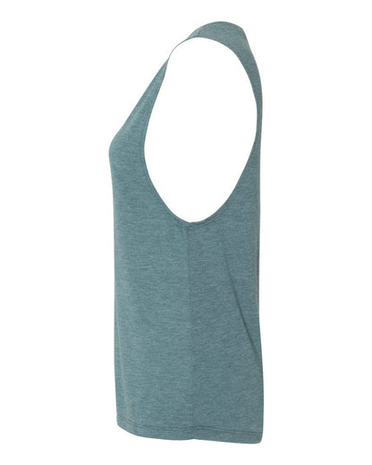 BELLA + CANVAS Women's Flowy Scoop Muscle Tank 8803 #color_Heather Deep Teal