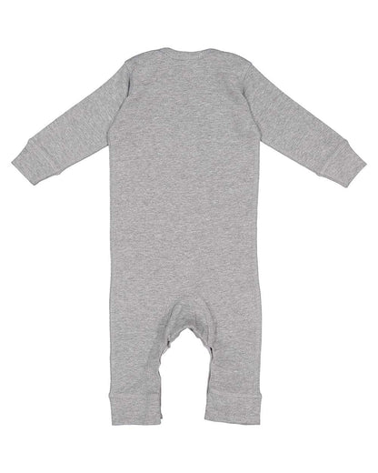 Rabbit Skins Infant Long Legged Baby Rib Bodysuit 4412 #color_Heather