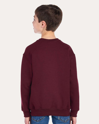 JERZEES Youth NuBlend® Crewneck Sweatshirt 562BR #colormdl_Maroon