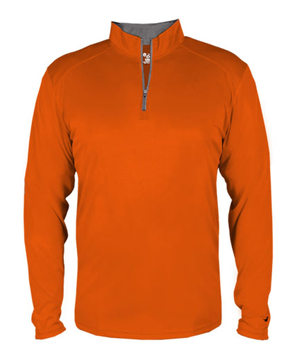 Badger Youth B-Core Quarter-Zip Pullover 2102 #color_Burnt Orange/ Graphite